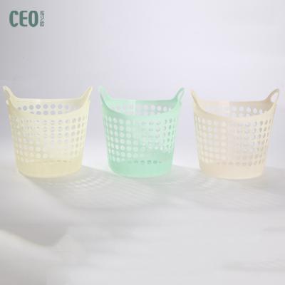 China Guangzhou viable wholesales plastic woven basket with handle for sale