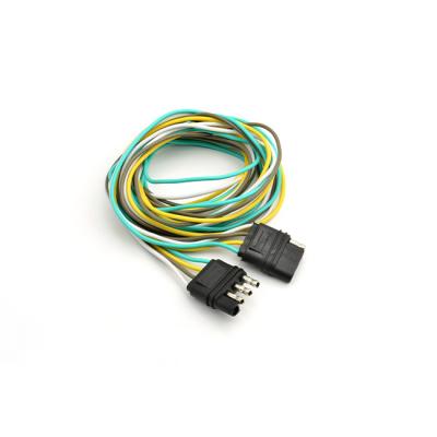 China Other Lede Trailer Wiring Harness With 4Flat Connector , Color Coded Wires Trailer Light Extension With White Ground Wire for sale