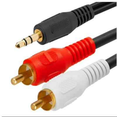 China For iPod Lede 3.5mm Male Stereo to 2 RCA Male Audio Adapter Cable - 12 Feet for sale