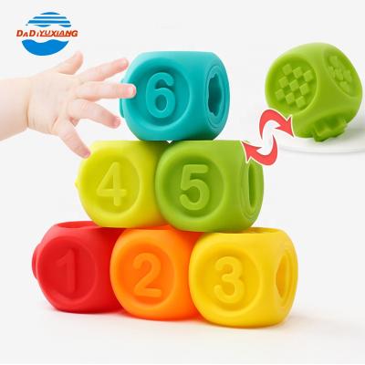 China DIY TOY Intelligent Bath Silicon Diy Stacking Block Building Blocks Sets Toy Soft Building Blocks for sale