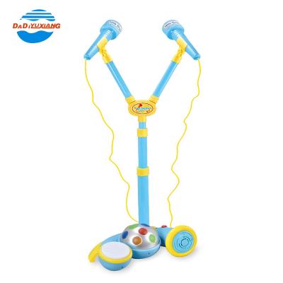 China Multifunctional Plastic Jazz Drum Set Toy Musical Instrument Play Set With Dual Microphone Jazz Drum Set Musical Toy for sale