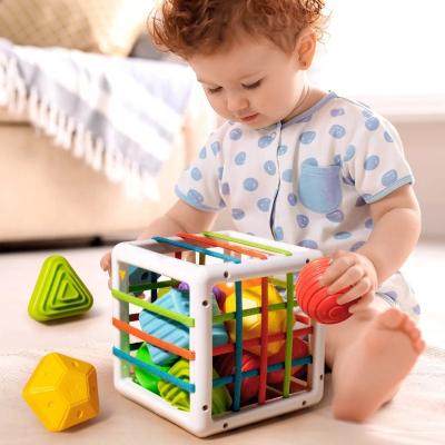 China Baby Activity Cube Toy DADI Factory Shape Matching Activity Bluck Baby Toys Set Baby 2021 Colorful Activity Cube for sale