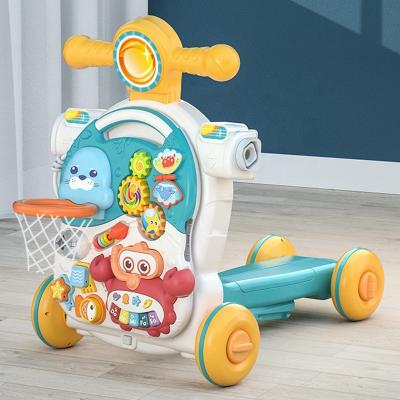 China Ride on 2021 Latest Multifunctional Baby Walker Car Baby Activity Table Baby Walker 4 IN 1 Toy for sale