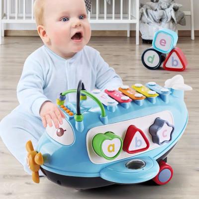 China Cartoon Toy Early Education Cartoon Plane Baby Plays Toys Baby Musical Keyboard Toy Keyboard for sale