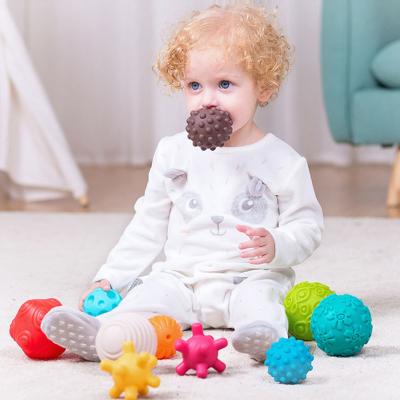 China Soft Touch PVC Toy Ball BPA Free Soft Sensory Baby Gift Set Soft PVC Toy Ball Soft Rattle Baby Toy Rattle Ball for sale