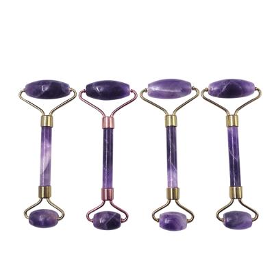 China Natural Quartz Facial Purple Jade Massage Jade Roller Jade Body Amethyst Face Stone Roller for sale