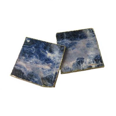 China Jade Stone Absorbent Coasters Multicolored Agates Viable Crystal Jade Coaster Gift Homeware Material Cup and Bowl Mats for sale