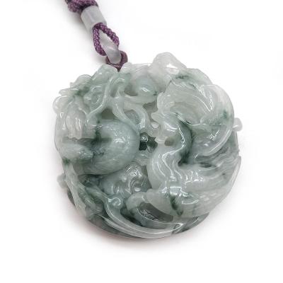 China Religious Natural Burmese A Phoenix Pendant Jade Dragon Jade Dragon Pendant Necklace Jade Jewelry for sale