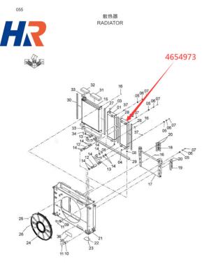 China Building Material Shops 4654973 ZX650-3 ZX670-3 ZX690-5A Original High Quality Radiator Core 4654973 for sale