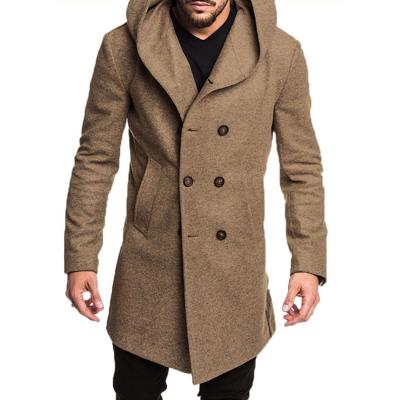 China Anti-wrinkle warm wholesale custom logo plus size jacket men's wool cashmere jacket with warm hood pocket for sale