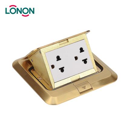 China 2019 America Standard Office Socket Auto Type Metal Holding Plate Electric Floor Box Socket Outlets for sale