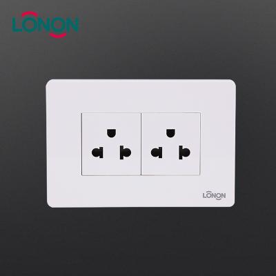 China Free Sample US Metal Holding Plate Acrylic Six Pin Wall Switch Electrical Outlet Outlet Outlets for sale