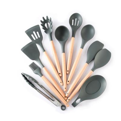 China Viable Wholesale Silicone Kitchen Utensil Set 12 Pcs Kitchen Bakery Cookware Set Cookware Sets for sale