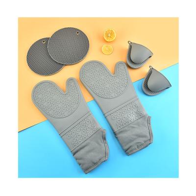 China Creative Kitchen Instrument Cooking Waterproof Non Silicone Oven Mitts Oven Mitts Pot Holder Extra Slip Along Gloves for sale