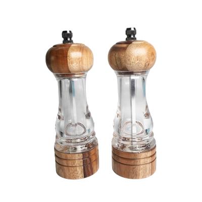 China High QualityAcacia Wooden Salt Pepper Grinder Mill Manufacturer Supply Sustainable OEM/Manual Ceramic Pepper Mills For Gift ODM Salt for sale