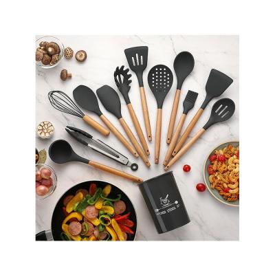 China Sustainable Wooden Utensils Set For Kitchen Tools Kitchen Tool Non-Stick Cooking Wooden Utensils Set for sale