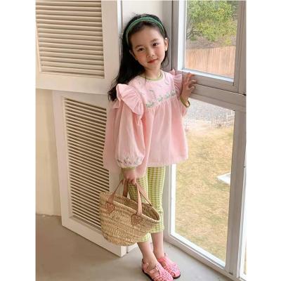 China Girls Summer Dress Shirt Casual Pants 2 Sets of Pants for sale