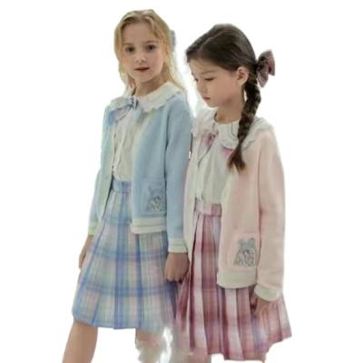 China Spring 2022 Anti-shrink Girls' Embroidered Cardigan Sweater for sale