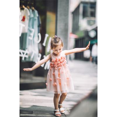 China Wholesale Nylon Flower Pattern Lace Flower Pattern Vintage Kids Girls Dress Dresses for sale