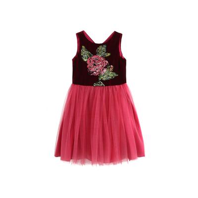 China New Arrival Nylon Flower Pattern 4 Year Old Little Girls Dresses For Sale for sale