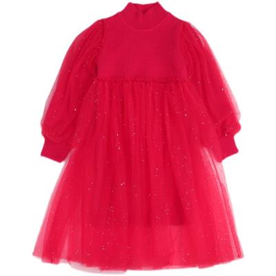 China Anti-wrinkle New Years Eve Dresses Girl Princess Clothes Children Birthday Red Party Wedding Dress Kids for sale