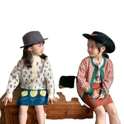 China 2022 Multicolor Spring Jacquard Cardigan Girls Cardigan Sweater for sale