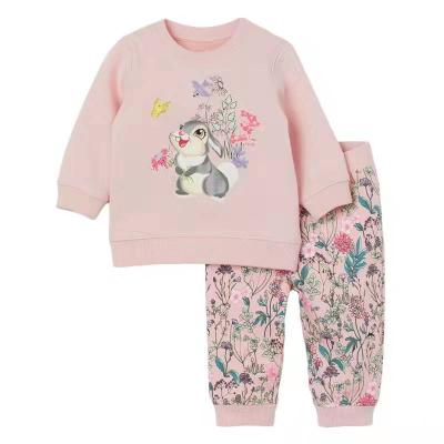 China Polyester / Cotton Girls Spring Long Sleeve Hoodie Set for sale