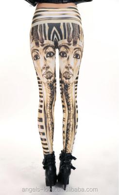 China King Tut Egypt Pharaoh Women's Queen Queen Anti-Static Stylish Print Leggings Stretch Tights Pant A11455 for sale