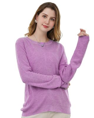 China 2022 Item Summer Causal Women's Spring Sweater Crewneck Knitted Anti-Pilling Pink Warm Sweater Custom Pullovers for sale