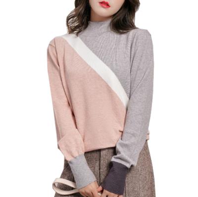 China high quality spring tortoise neck jacquard knitwear knitwear sweater tops high quality anti-wrinkle ladies sweaters comfortable for sale