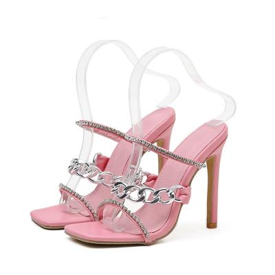 China Wholesale Lightweight Rhinestone Ladies Shoes Ladies Platform Pumps High Heels Women Slipper Sandals for sale