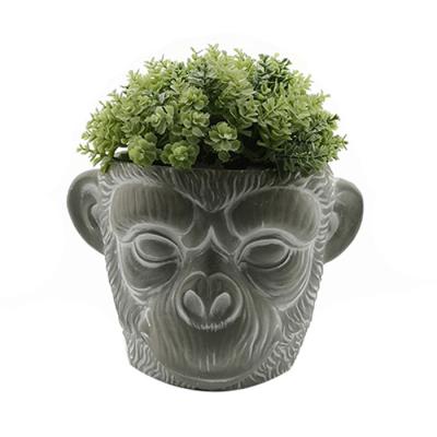 China Minimalist Cement Flower Pot Animal King Flower Pot And Monkey Planters For Garden for sale