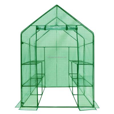 China Stable Structure Easily Assembled Hot Sale Household Portable Small Walk In PVC Tarpaulin Garden Steeple Greenhouse Outdoor for sale