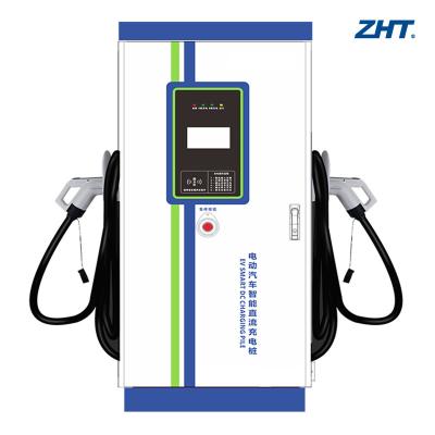 China Conveient ZHT 160KW DC EV Safe Fast Charger Floor Gun 4G WIFI Dual 7 Inch LCD Screen IP54 Electric Car Charging Station for sale