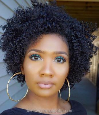 China Libertine Wig 8inch Bob Wig Short Curly African American Human Hair Bob Style Kinky Curly Lace Front Wig for sale