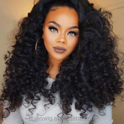 China 100% Lace Frontal Wig 150% Density Curl Diva1 HD Lace Front Wig Curly Top Lace Wig Human Hair HD Front Wig for sale