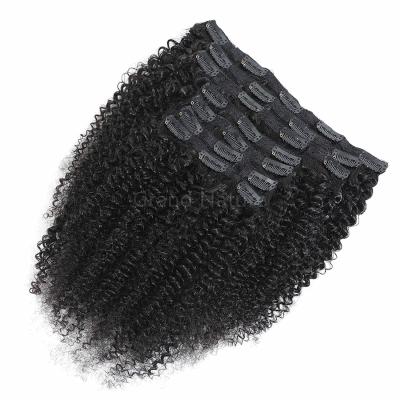 China Curly Curly 3C 4A Kinkys Clip In Hair Extensions For Natural Color Women Hair Clip Ins for sale