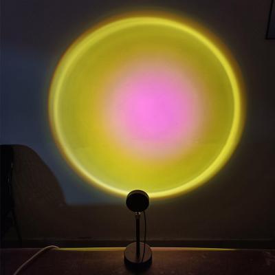 China Modern Minimalist Lattice Rainbow Sunset Projection Night Light with 180 Degree Rotation for sale