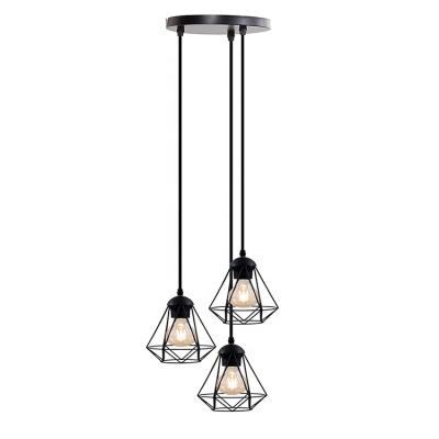 China Modern Fashion Black Retro Chandelier 40W Stainless Steel Wire Light for sale