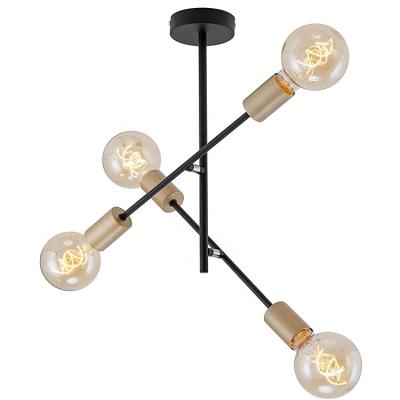 China Custom Retro Modern Factory Design Ceiling Lamp 60W Black Chandelier for sale