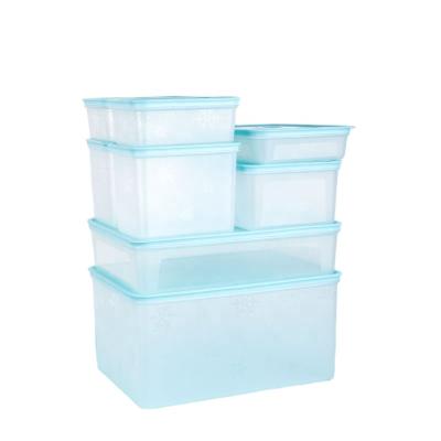 China Six Different Size Design Food Grade Fridge Storage Container Stackable High Quality Bpa Free Material Boxes for sale