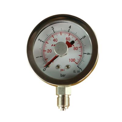 China 2 Inch 1.5 Inch Liquid Filled Fuel Pressure Gauge 0-100 Psi 1/8