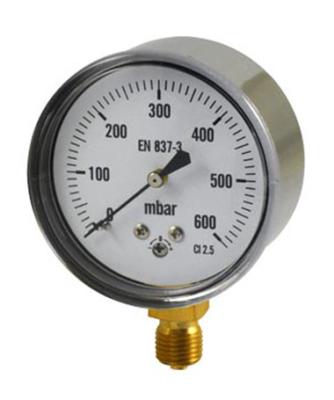 China 1/8 Npt Low Pressure Capsule Gauge 0-10 Psi Steel Chromed Plated Case for sale