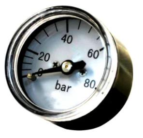 China Miniature Small Oil Pressure Gauge 0-10bar 25mm Dia 1/8