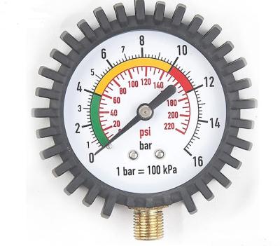 China manômetro Inline do calibre de pressão 1/4BSPT do pneumático de 40-63mm com protetor de borracha à venda