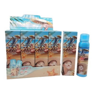 China Sunscreen Wholesale Private Label Natural Organic Body and Face Sunblock Moisturizing SPF 90 Sunscreen Spray for sale