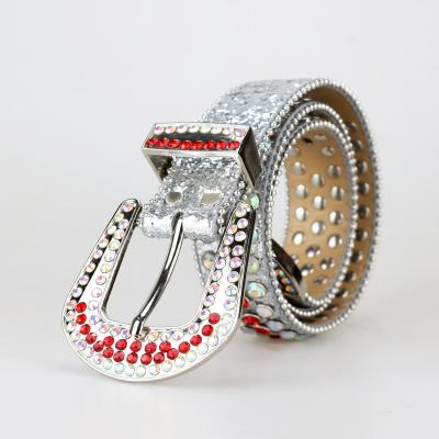 China Pearlbellt FM Latest Design European Style Color Diamond-encrusted Personality Plus Size Rhinestone Belts Custom Rhinestone Belt Buckle for sale