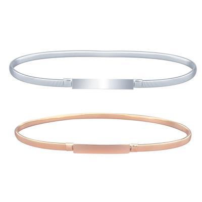 China Pearlbellt Metal Buckle Belt Invisible Elastic Elastic Waistband Fashion Simple All Elastic Waistband For Women Elastic Waist Strap Belt for sale