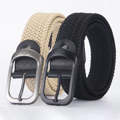 China Men's and women's canvas non-perforated woven nylon buckletactical belt Fanny belt battle duty men's elastic elastic waistband for sale