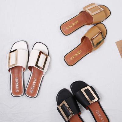 China Fashion Trend New Arrivals Wholesale Women's Casual Sandal Shoes Fashion Women Flat Heel Ladies Slippers for sale